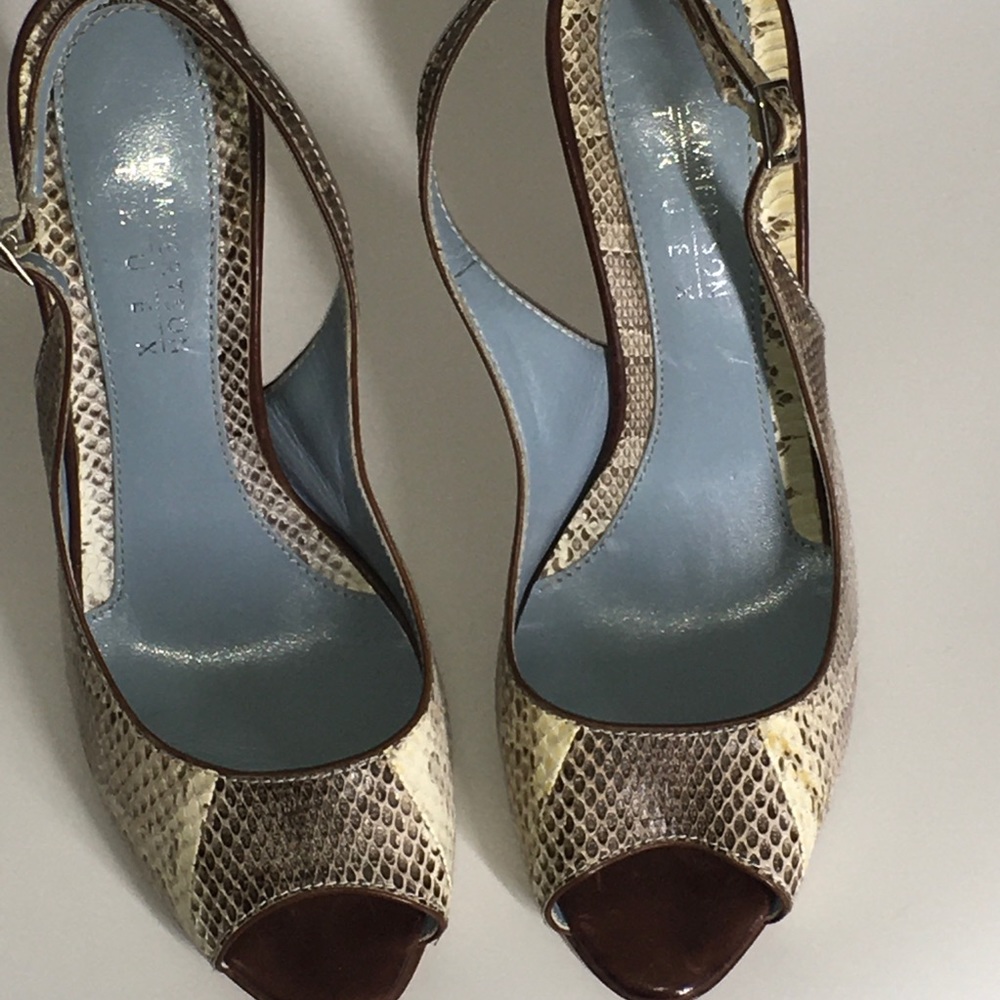 Lamberston Truex Watersnake Peep Toe Heel… - Picture 4 of 15